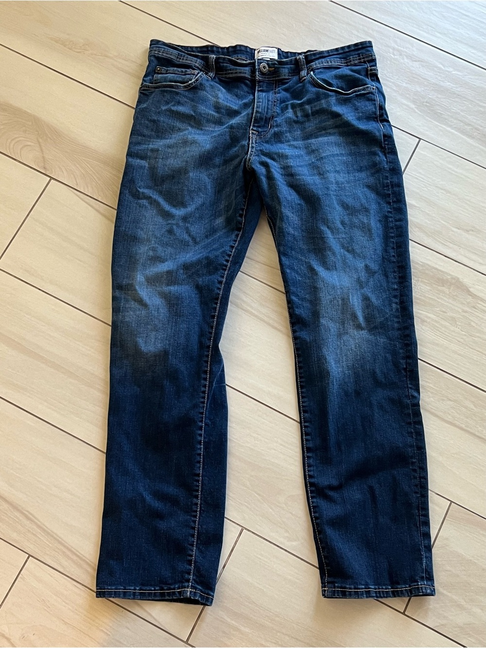 William Rast Men's Button + Zipper Denim Blue Straight Leg Jeans Size 36x32
